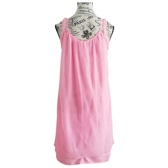 60s Pink Chiffon Baby Doll Night Gown - Picture 5 of 7